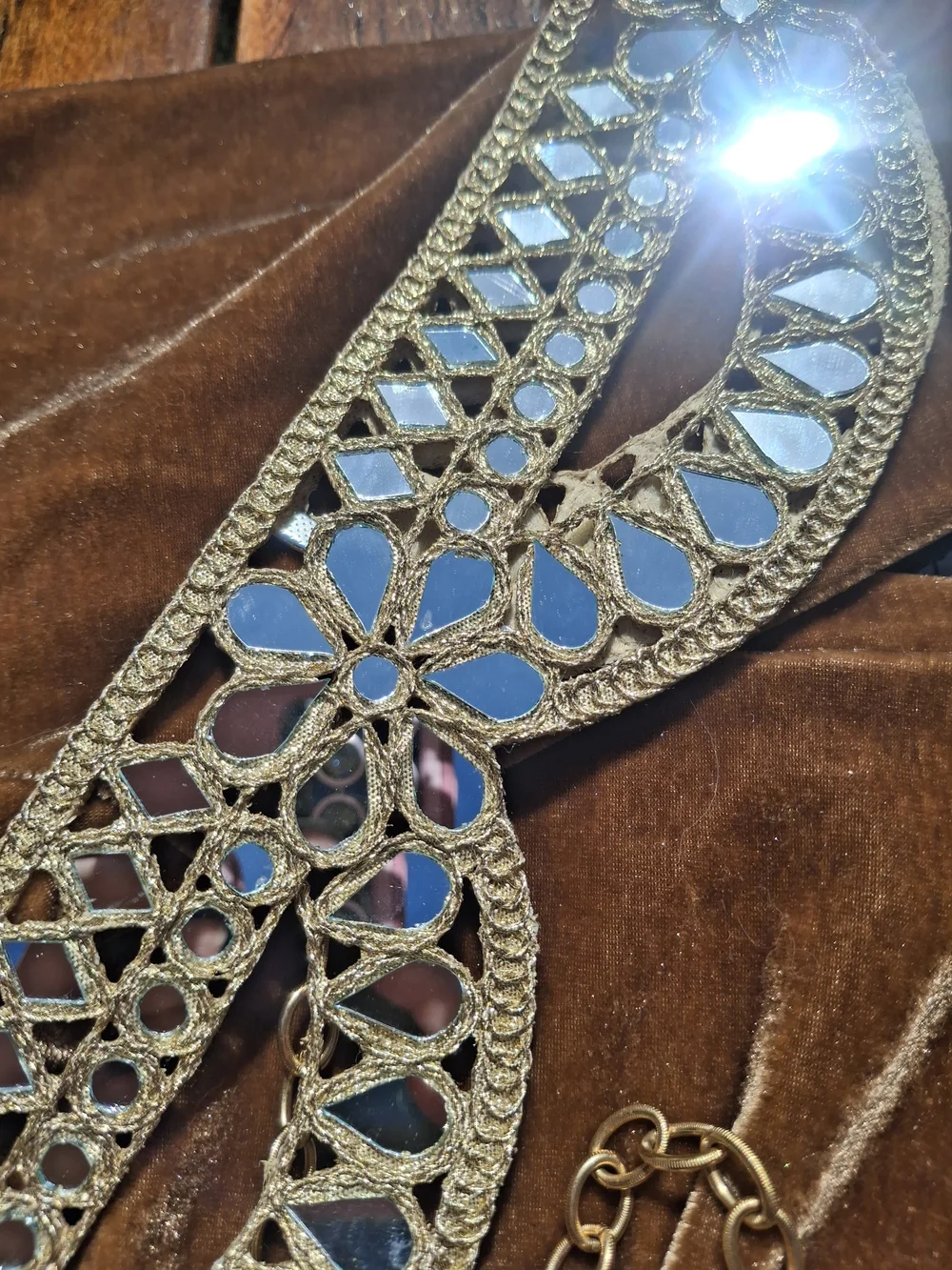 Handmade Boho Mirror Chain Belt Festival Chic Party Unique Artisan